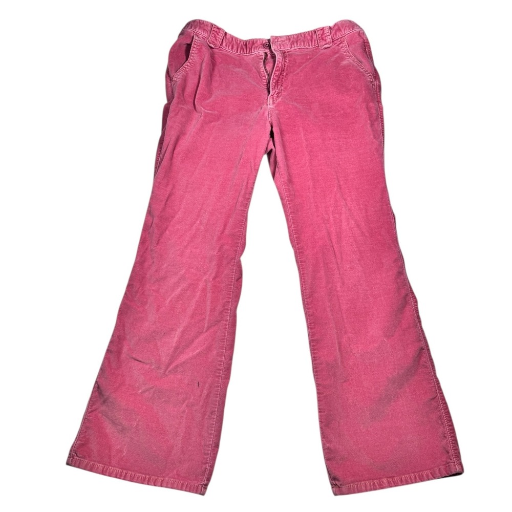 GAP Women's Pink Velvet Velour Low Rise Boot Cut Ankle Pants Size 14
